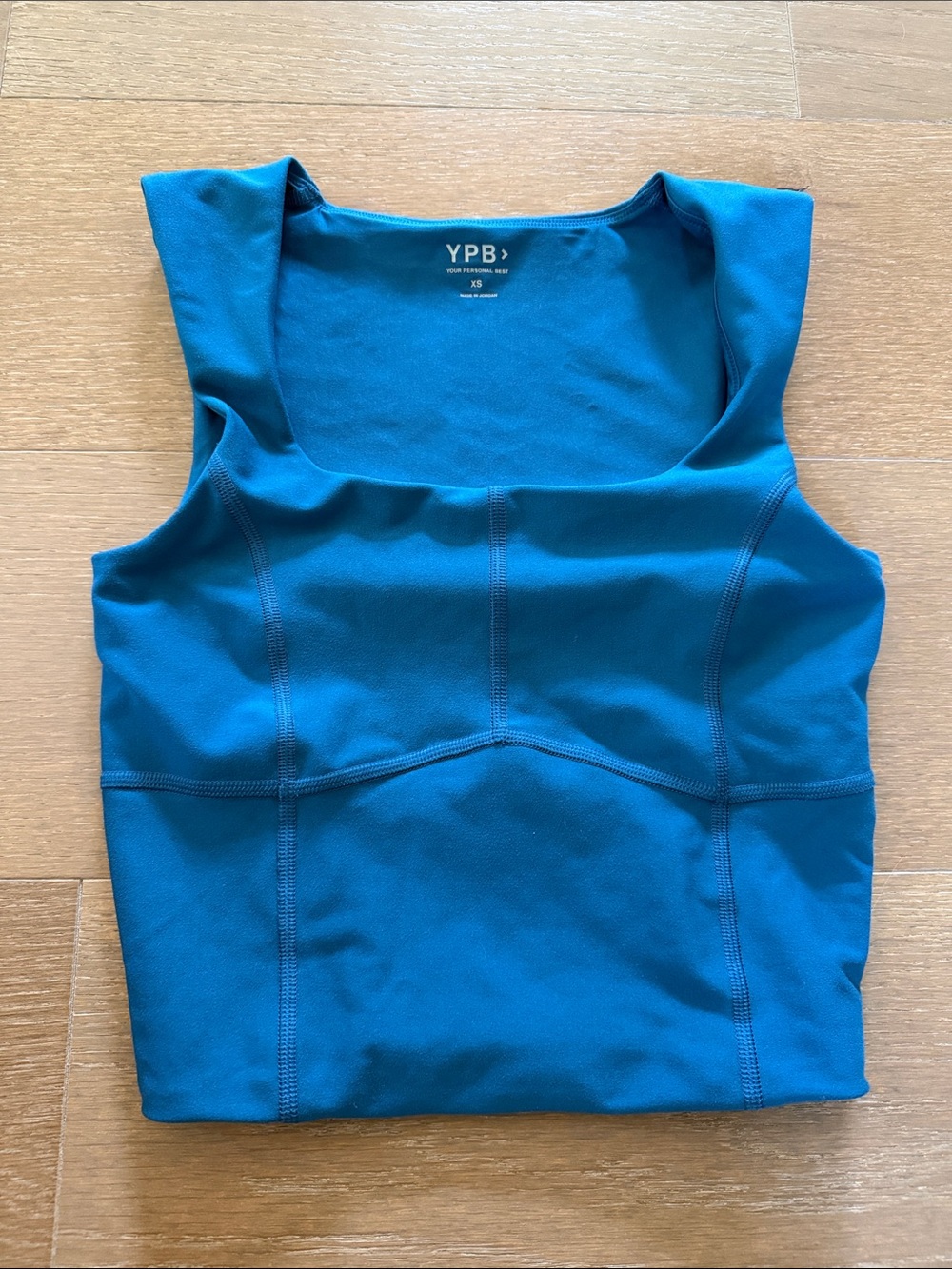 Abercrombie & Fitch YPB Teal Square-Neck Performance Workout Gym Tank Top | XS